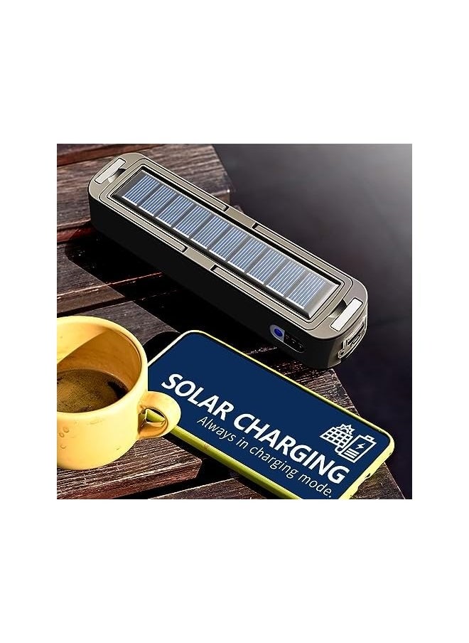 erorex Solar Recrageable Camping Lantern, 4800mAh Power Bank, 1500 Lumens, 40 LED lamp, 4 Light Modes LED Lantern for Car, Home, Outage, Attic, Garage, Backyard and More, Strong Magnets (Black × 1pcs)  - Image 4