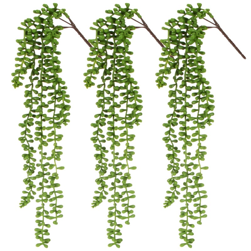 RAINFLOW Fake Hanging Plants Artificial Decor - 3PCS String of Pearls Plant Artificial Hanging Plants Fake Succulents Vines for Bedroom Greenery Backdrop Outdoor Wall Decor Balcony Porch Home Decor28 - Image 1