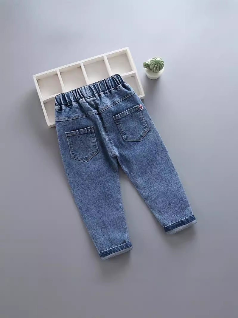 2024 New Children'S Denim Pants Padded Simple Casual Women'S Small And Medium-Sized Children'S Denim Pants Children'S Pants - Image 5