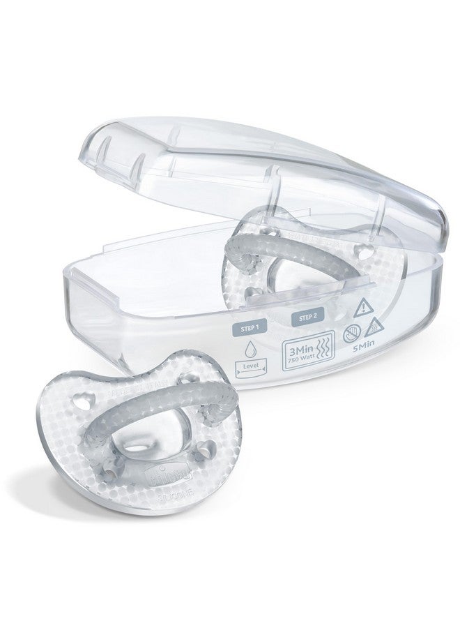 شيكو لهاية شيكو فيزيوفورما لوكس المصنوعة من السيليكون، قطعة واحدة، للأطفال من عمر ٠-٦ أشهر | غطاء أنيق مزخرف | خالية من البيسفينول أ واللاتكس | علبة تعقيم قابلة لإعادة الاستخدام | كريستال، عبوة من قطعتين - Image 4