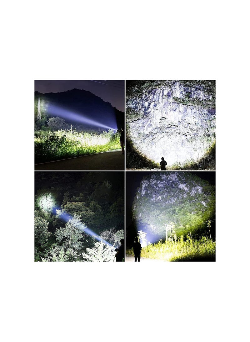 Dubkart Super Bright Rechargeable LED Flashlights 10000mAh Parallel Battery Zoom Waterproof Torch with Zoom for Hiking Camping Ride or Emergency (Black) - Image 2