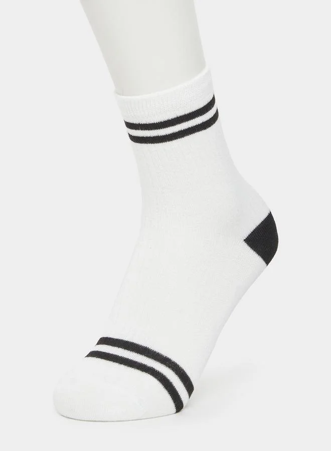 Styli Styli Set of 5 - Striped Cuff Crew Socks