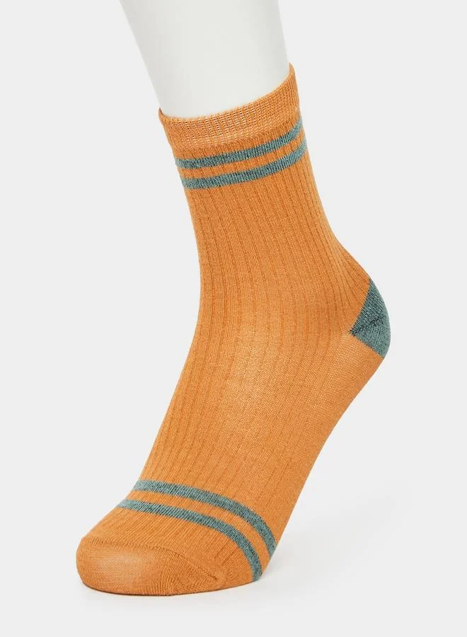 Styli Styli Set of 5 - Striped Cuff Crew Socks