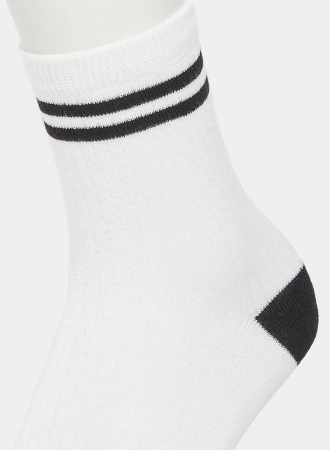 Styli Styli Set of 5 - Striped Cuff Crew Socks
