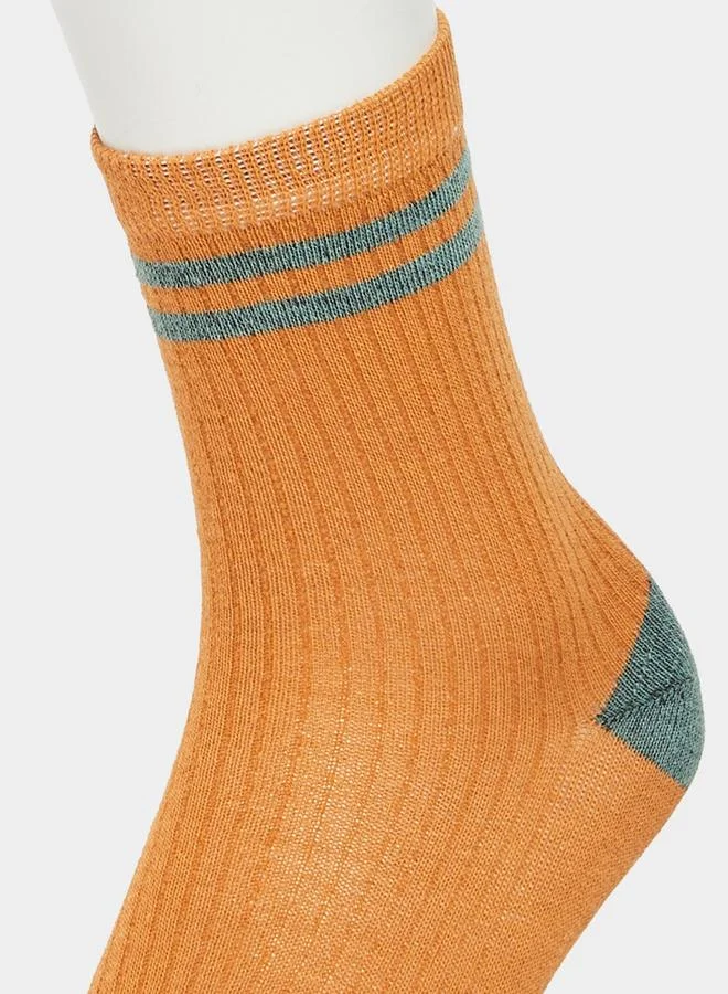 Styli Styli Set of 5 - Striped Cuff Crew Socks