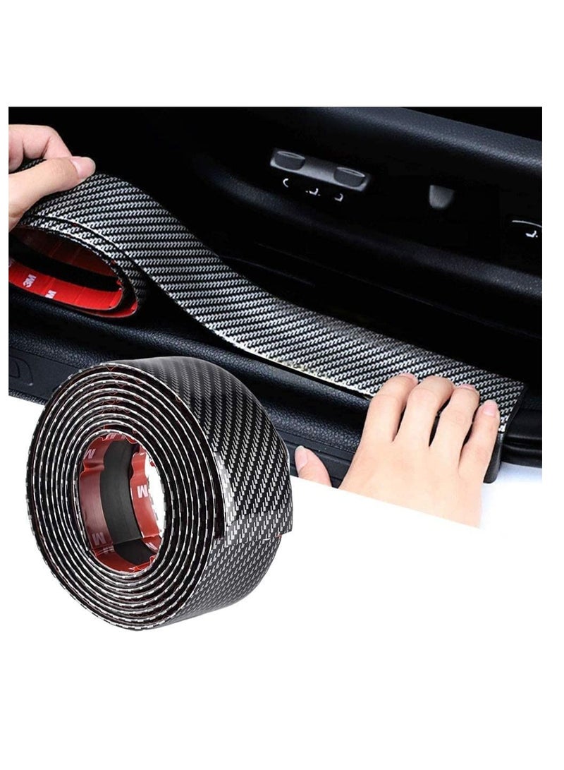 Y&D Car Sticker Carbon Fiber Rubber Door Entry Guards Scratch Cover Protector Paint Threshold Guard Car Bumper Door Guard/Rear Bumper Guard Scratch Scratch Protection Strip 5x300cm  - Image 1