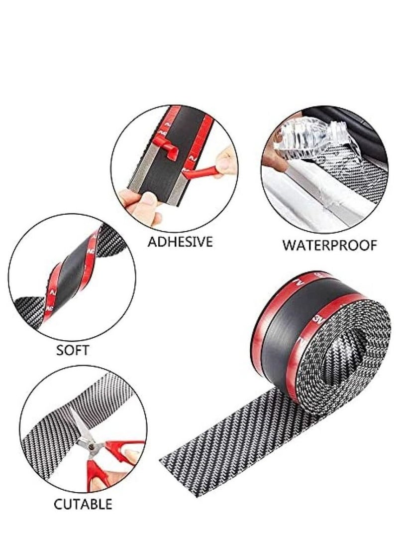 Y&D Car Sticker Carbon Fiber Rubber Door Entry Guards Scratch Cover Protector Paint Threshold Guard Car Bumper Door Guard/Rear Bumper Guard Scratch Scratch Protection Strip 5x300cm  - Image 4