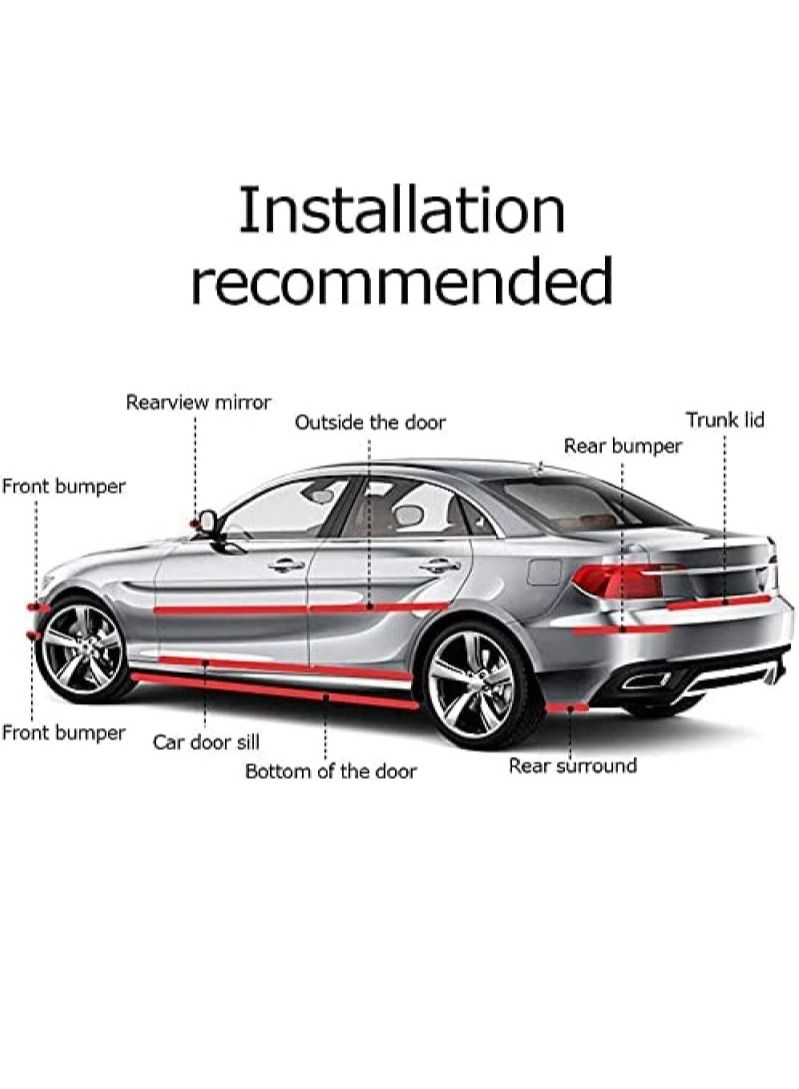 Y&D Car Sticker Carbon Fiber Rubber Door Entry Guards Scratch Cover Protector Paint Threshold Guard Car Bumper Door Guard/Rear Bumper Guard Scratch Scratch Protection Strip 5x300cm  - Image 5