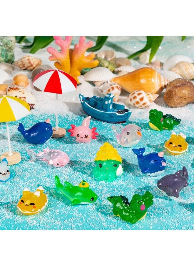 FFNIU - 30Pcs Mini Resin Animals Ocean Themed Mini Resin Figures Tiny Resin Animals For Fish Tank Micro Landscape Aquarium Birthday Party And Sea Animals Themed Party - Image 1