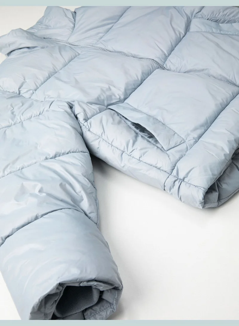 كوتون Zipper and Pocket Detail Short Puffer Coat