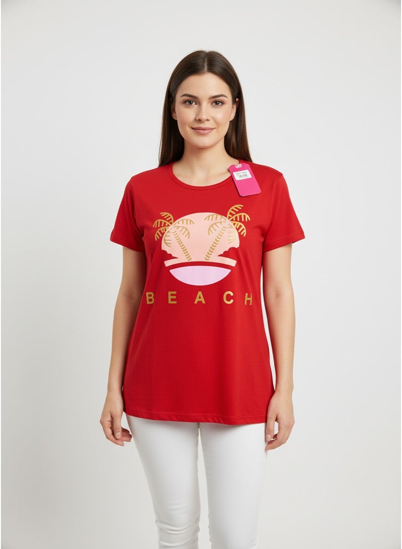 general Ladies T-shirt Blue Trend SS TA-AB21WNXTSNM052 - Image 1