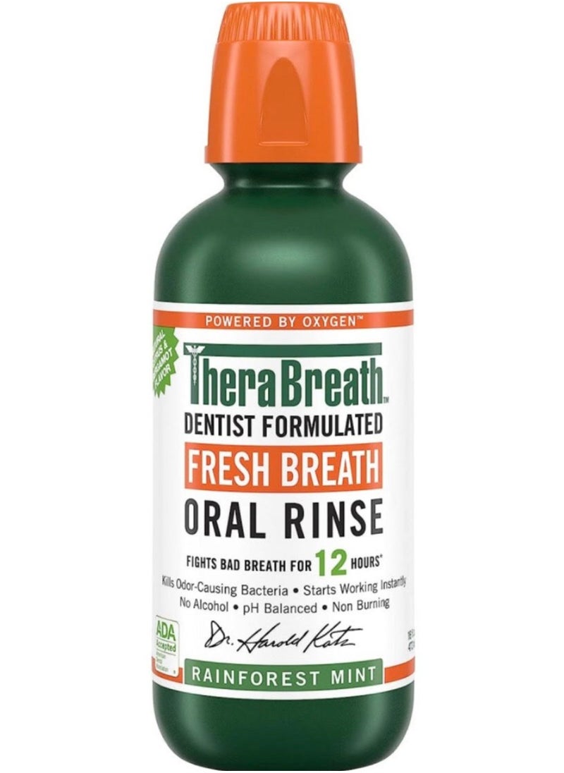 TheraBreath - Mouthwash for fresh breath From Therabreath  rainforest mint 473ml - Image 1