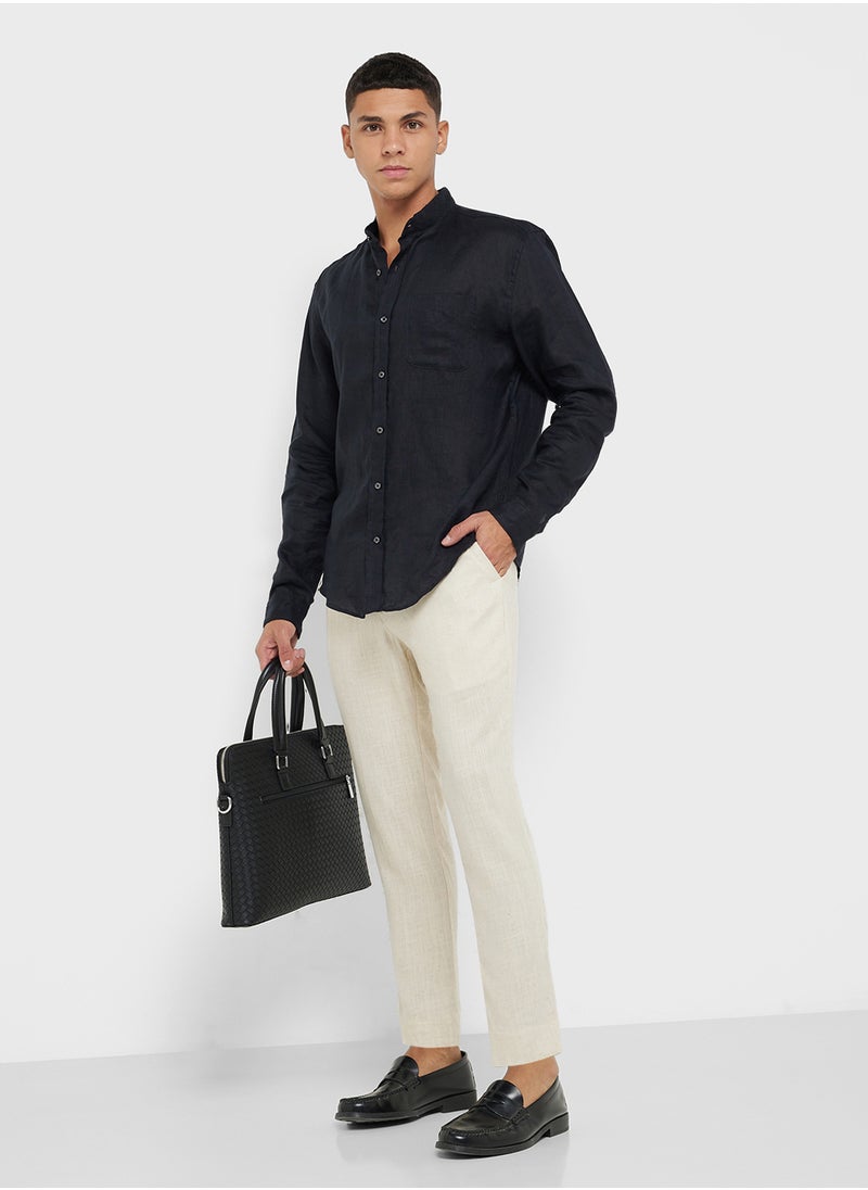 Robert Wood - Slim Fit Linen Pants - Image 1