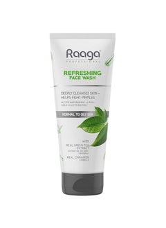 RAAGA PROFESSIONAL Refreshing Face Wash 27 F1 Oz 80ml  Green Tea Extract and Cinnamon Extract  Facial Cleanser for Men and Women  Facewash for Acne Oily  Normal to Dry Skin 