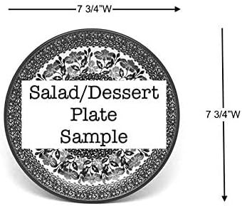 Polish Pottery Gallery Polish Pottery Plate  SaladDessert 7 34  White Poppy - Image 3