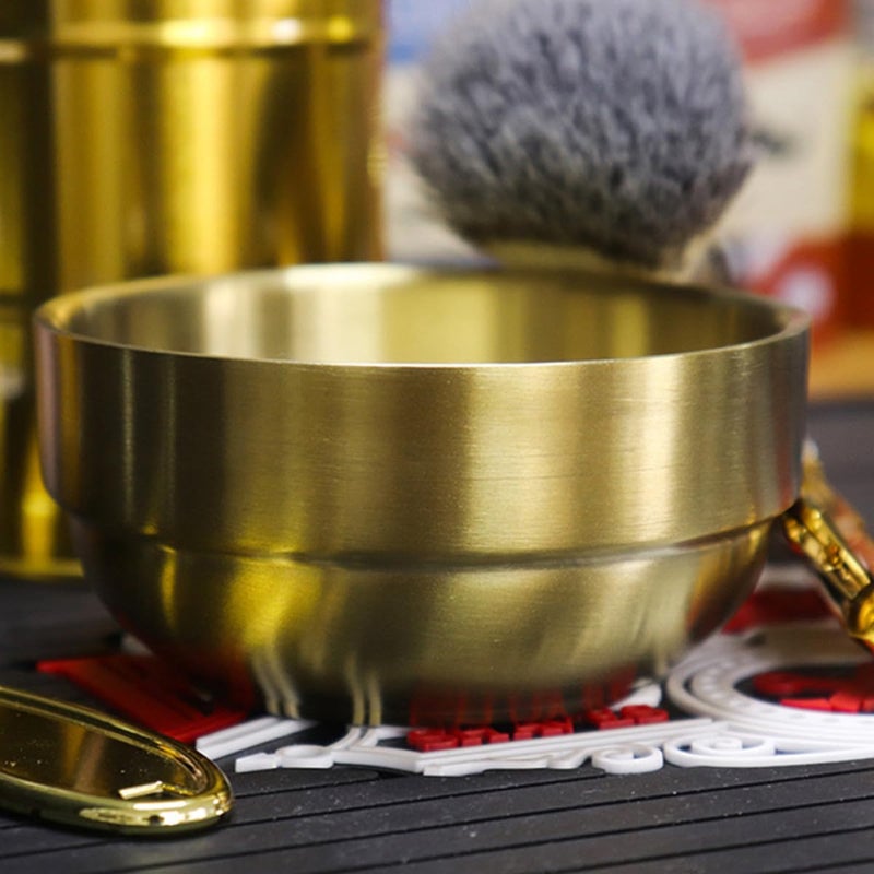 Gold Beard Shaving Bowl With Soap Cup Mens Face Cleaning Grooming Mug - Image 5