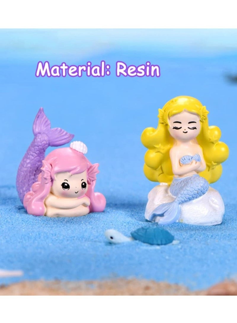 4 Pcs Little Cute Mermaid Doll, Mermaid Cake Topper, Cupcake Toppers Mermaid Ornaments for DIY Cake Decoration  - Image 3