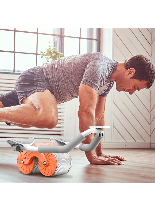 X spring Abdominal Wheel Automatic Rebound Ab Exercise Roller Wheel with Elastic Rope and Knee Pad Abdominal Exercise Roller for Home and Gym (Mat Color Random) - Image 4