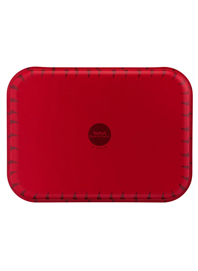 Tefal Les Specialistes 3-Piece Set Oven Dishes Non-Stick Coating Aluminum Heat Diffusion Easy Cleaning Red Made In France  22X29 Cm