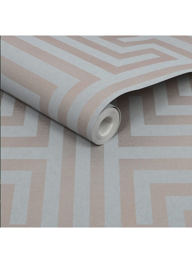 Next Metallic Greek Key Grey Removable Wallpaper  - Image 3