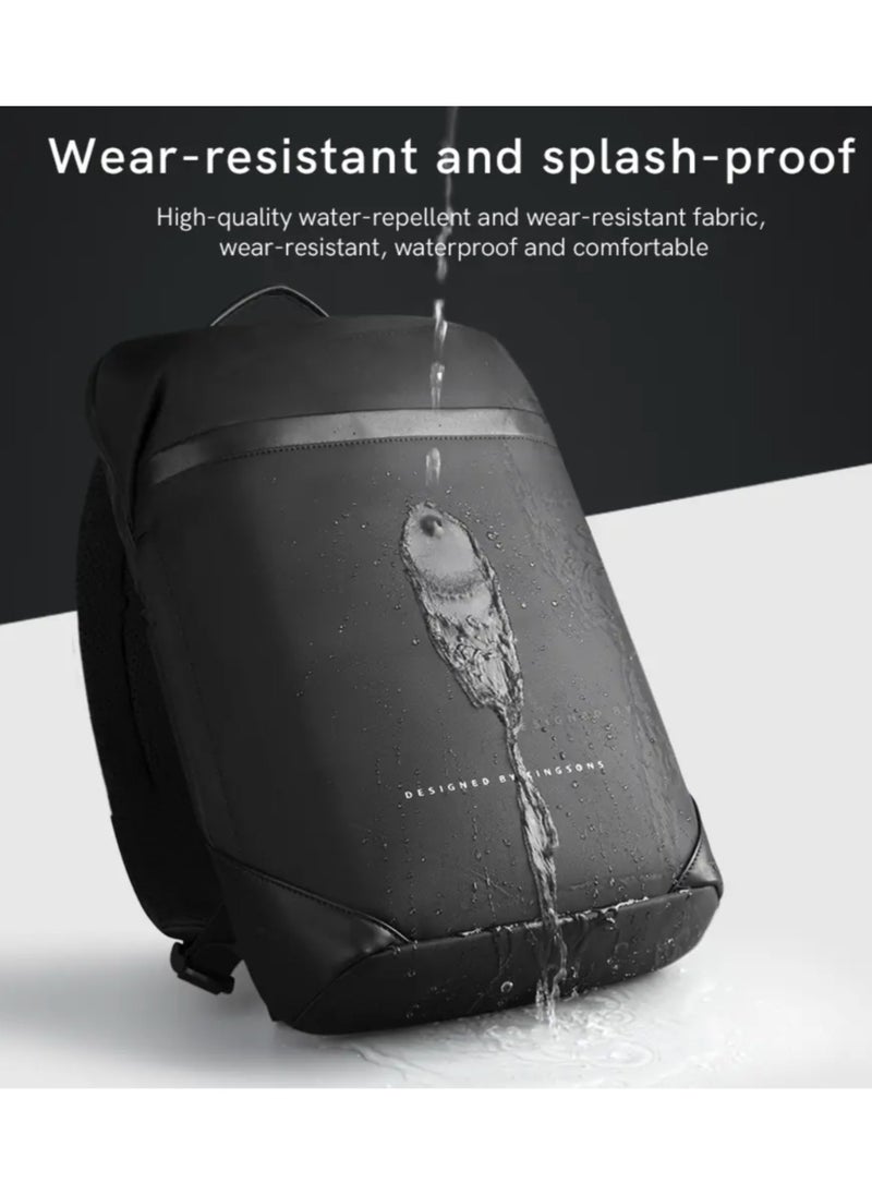 KINGSONS Daily Backpack KS3210W Simple design, suitable for business commuting, wear-resistant,Padded laptop sleeves- fits laptops up to 15.4″. Trolley sleeve at the back, easy to carry  - Image 3