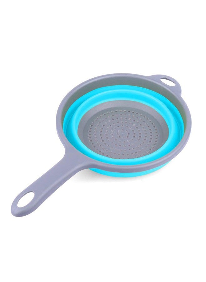 ddLUCK Kitchen Foldable Silicone Strainer Colanders, Collapsible Colanders with Handles, Space-Saver Folding Strainer Colander for Draining Pasta, Vegetable (Blue) - Image 4