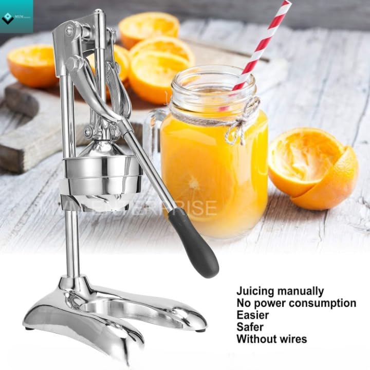 MVM Enterprise Manual Stainless Steel Citrus Juicer Orange Squeezer Hand Press juice Maker Machine For Lemon Orange Pomegranate Fruits silver1 pcs - Image 3