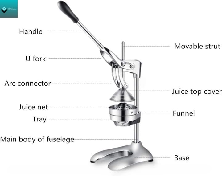 MVM Enterprise Manual Stainless Steel Citrus Juicer Orange Squeezer Hand Press juice Maker Machine For Lemon Orange Pomegranate Fruits silver1 pcs - Image 5
