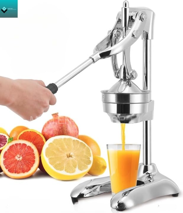 MVM Enterprise Manual Stainless Steel Citrus Juicer Orange Squeezer Hand Press juice Maker Machine For Lemon Orange Pomegranate Fruits silver1 pcs - Image 1