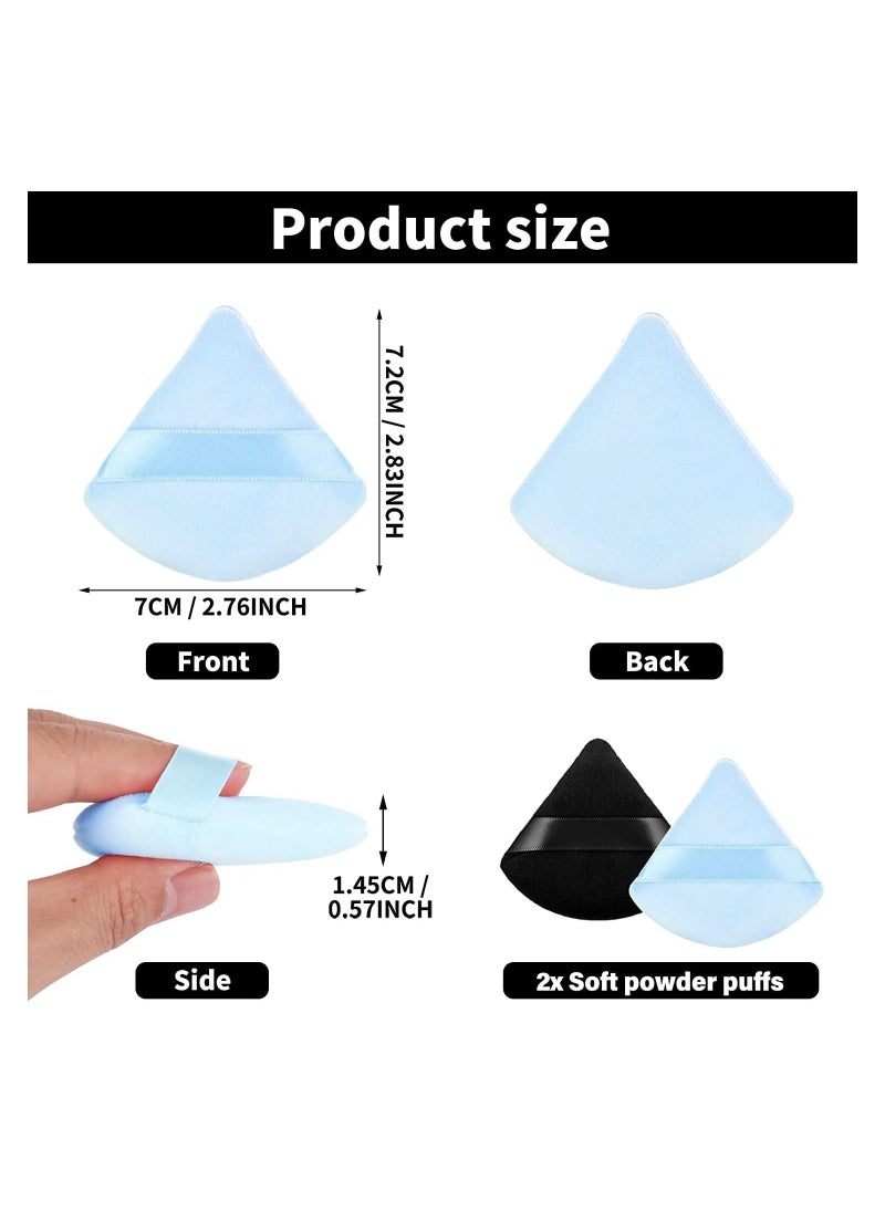 ORiTi 2 PCS Triangle Powder Puffs Face Cosmetic Powder Puff Washable Reusable Soft Plush Powder Makeup Sponge  - Image 2