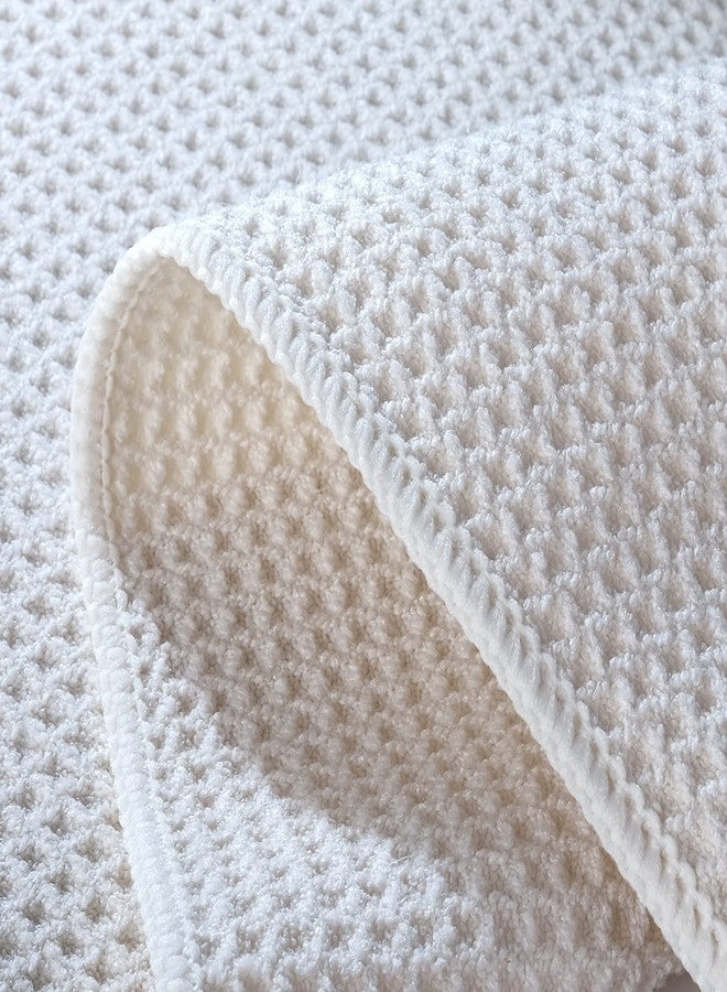 Polyte منشفة مطبخ بوليت ميكروفايبر فاخرة بتصميم الوافل 12 حزمة (12x12 بوصة، أزرق داكن، رمادي، أبيض فاتح) - Image 3