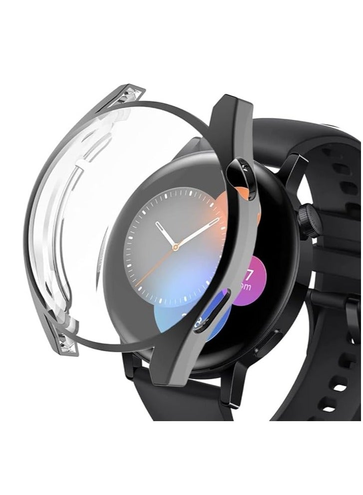 Protective Case Compatible with Huawei Watch GT3 46mm with Full Screen Protection, Shockproof TPU, Soft Slim Absorbent Design - Black  - Image 3