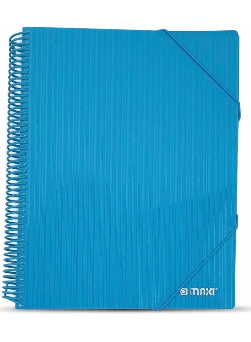 Maxi 60-Pocket Display Book With Elastic Closure Blue Cover - Image 1