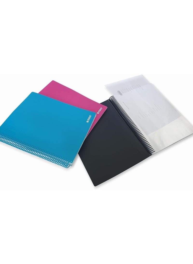 Maxi 60-Pocket Display Book With Elastic Closure Blue Cover - Image 2