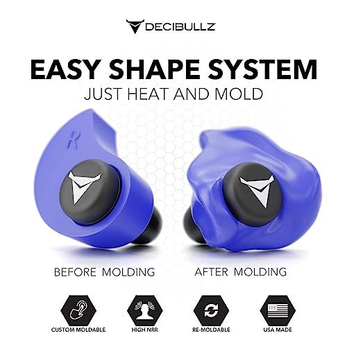 Decibullz - Custom Molded Earplugs, 31dB Highest NRR, Comfortable Hearing Protection for Shooting, Travel, Swimming, Work and Concerts (Blue) - Image 2