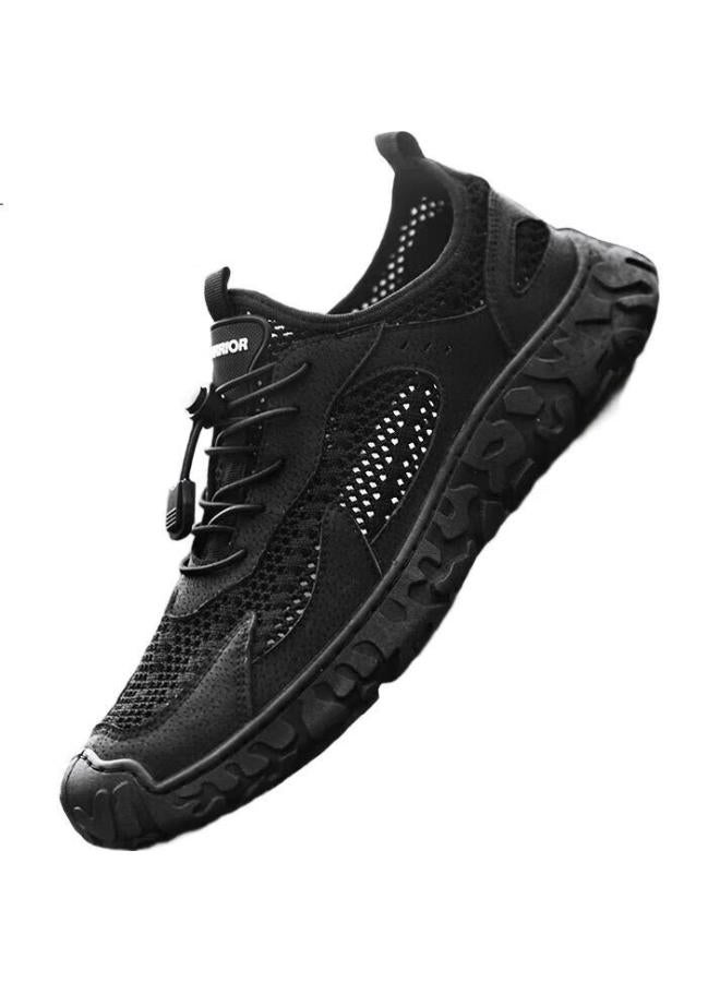 Pull Back Warrior Sandals For Men, Breathable Hole Shoes, Men'S Beach Shoes, Closed-Toe Slippers, 2929C Black, Size 42 - Image 2