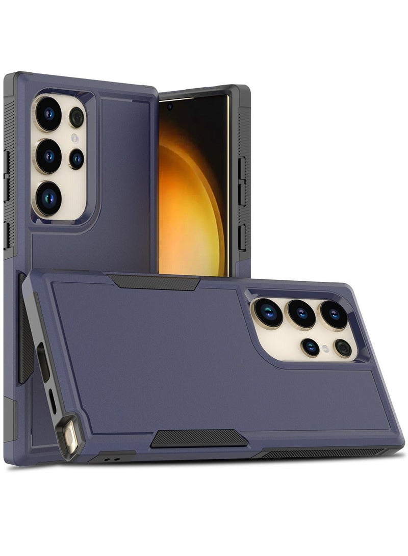 Mmmon حافظة متوافقة مع سامسونج جالاكسي S24 ألترا طبقة مزدوجة واقية غلاف هاتف خلوي ثقيل الحماية مضاد للصدمات متين حماية عسكرية حافة قوية لسامسونج جالاكسي S24 ألترا (أزرق) - Image 1