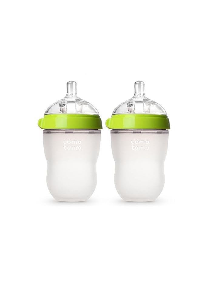Baby Bottle Double Pack, Green, 8oz - Image 1