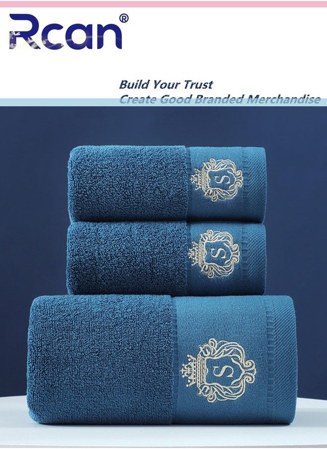 Rcan 3PCS Cotton Bath Towel Set Fast Absorbent Skin-friendly and Soft Bath Towel*1PCS and 2PCS Towels  - Image 1