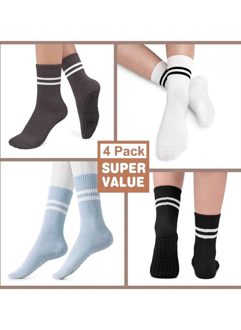 JIMATOR Pilates Socks with Grips for Women, Non-slip Yoga Athletic Socks for Barefoot Workout Hospital (Multicolour) - Image 5