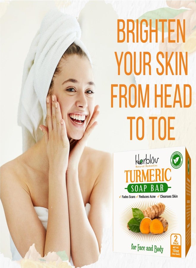 Herblov Turmeric Soap Bar for Face & Body - Natural Turmeric Skin Brightening Soap for Dark Spots, Intimate Areas, Underarms - Cleansing Face Wash Reduces Acne, Fades Scars & Cleanses Skin - 5oz Made in USA - Image 5