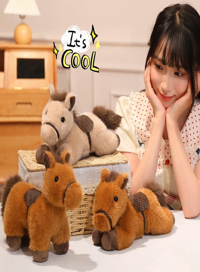 PEACH CAT Horse Stuffed Animal 10" Cute Horse Plush Soft Plushies Toys Gifts for Kids Beige - Image 3
