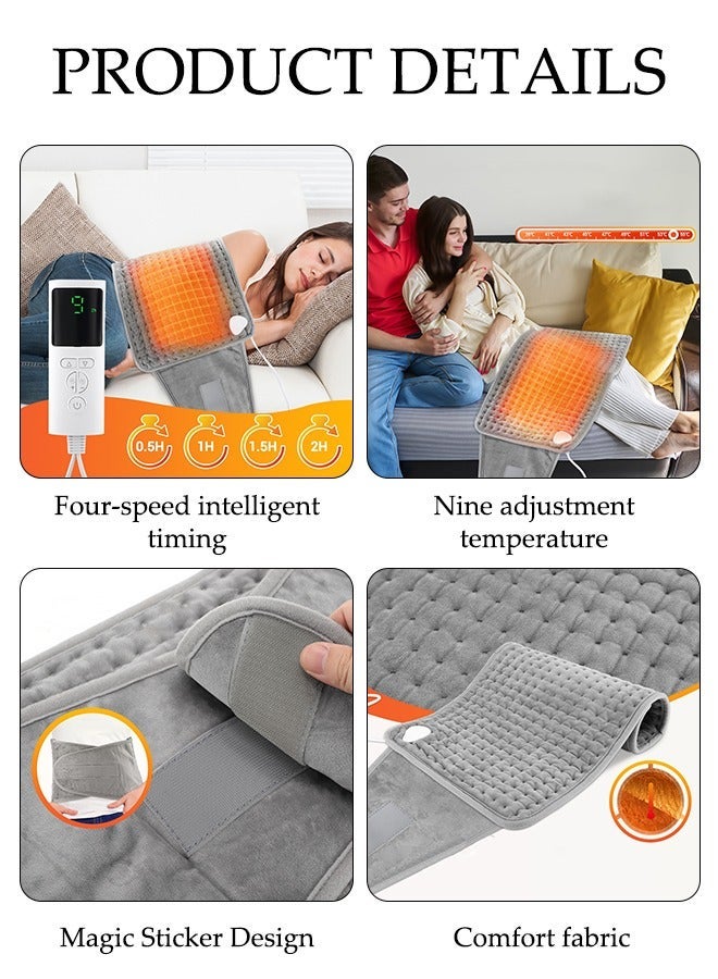 DUNISO Electric Heating Pad for Back, Heated Waist Belt Wrap for Back Pain and Cramps Relief, 9 Temperature Options, 4 Timer Settings, for Back Heating Pad Cramps, Waist, Lumbar - Image 5