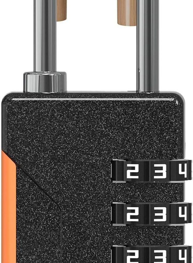Black Combination Padlock Four Digit Code Zinc Alloy Weather Resistant for Gym Lockers Travel Bags - Image 1