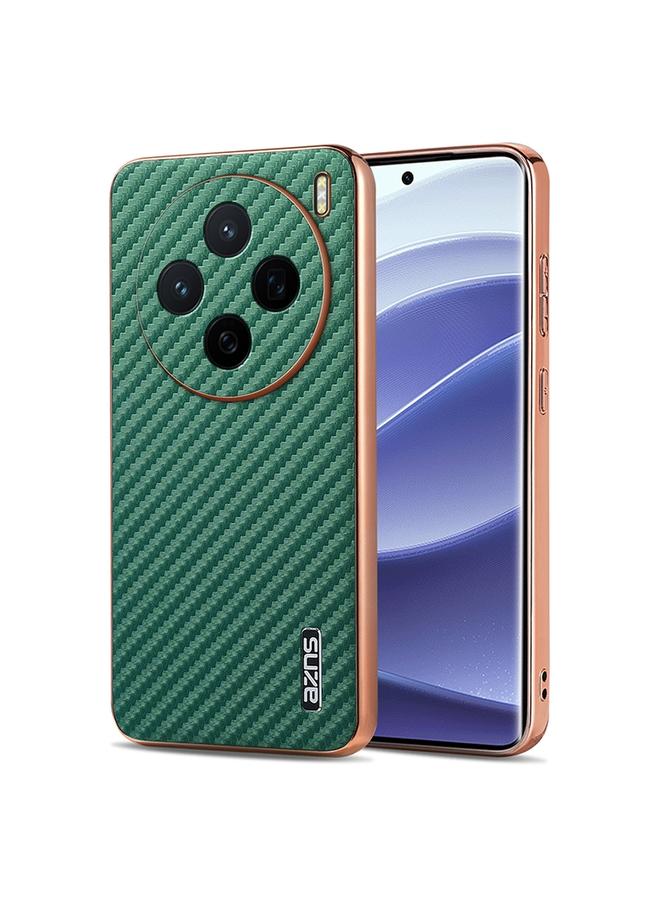 The Bros Case For vivo X200 Electroplated Edge Carbon Fiber Texture Phone Case