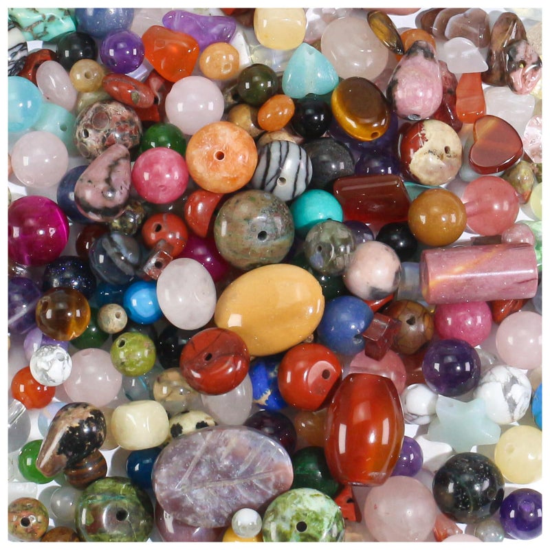 Clearain Beads for Jewelry Making, Mixed Bulk Natural Assorted Stone Beads for Crafts Bracelets Earrings Necklace, Semi Precious Gemstone Crystal Assortment Beads for Adults Women (0.5, Pounds) - Image 1