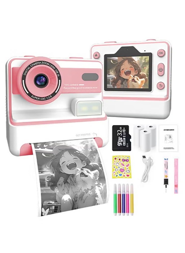 كيلا كاميرا فورية للأطفال، كاميرا طباعة حرارية صغيرة، شاشة 32 بطاقة TF، 2.4 بوصة، فيديو عالي الدقة 1080 بكسل، صور، كاميرا مزدوجة 36 ميجابكسل، بكرتين متضمنتين - Image 1