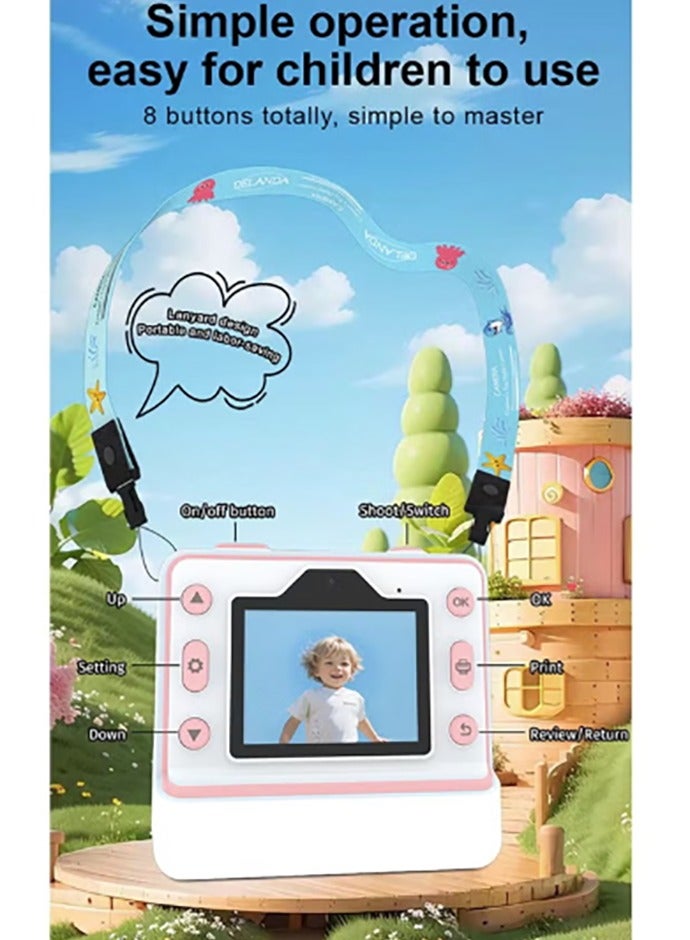 كيلا كاميرا فورية للأطفال، كاميرا طباعة حرارية صغيرة، شاشة 32 بطاقة TF، 2.4 بوصة، فيديو عالي الدقة 1080 بكسل، صور، كاميرا مزدوجة 36 ميجابكسل، بكرتين متضمنتين - Image 4