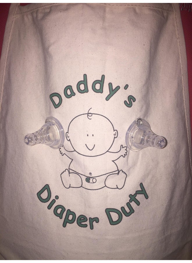 Genius Baby Toys Daddy's Diaper Duty Apron - Unique New Dad Gag Gift for Baby Shower Fun White - Image 2
