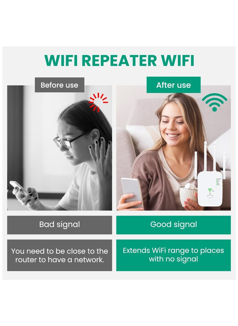 ANYOUI - Wifi Extender, WiFi Signal Repeater, 1200Mbps, 5G/2.4G Dual Band WiFi Extender, AC1200 WiFi Range Extender, Broadband/Wi-Fi Extender, One-touch Setting, Plug And Play - Image 1